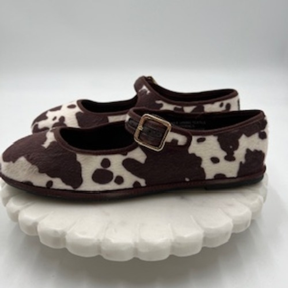 Universal Thread Womens Cow Print Mary Jane Flats Brown White Size 10 NEW - Picture 3 of 7